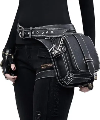 Produktbild von Herren Damen Leder Multifunktionales Taktisches Hüfttasche mit abgesenktem Bein Wandern Camping