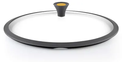 Glasdeckel 26 cm mit Silikongriff, hitzebeständig, spritzwassergeschützt