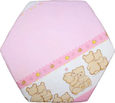 Produktbild von PRIMAWELA Spannbettlaken für Baby Kinder 6-eck Laufgitter Laufstall Matratze 105x120cm 3. Bärchen Rosa