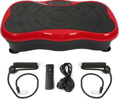Image de Plaque vibrante Fitness Plaque vibrante Bluetooth LCD Fitness Trainer pour la perte de graisse le renforcement musculaire noir + rouge