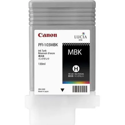 Obrázok produktu pre Canon PFI-103MBK Pigment ink tank Black for IPF6100 130ml, Čierna, Atrament na pigmentovej báze, 1 kusov