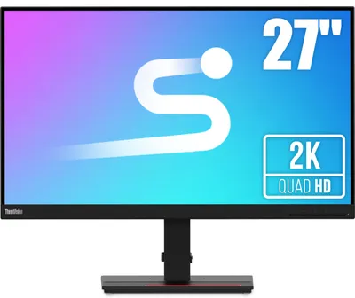 Produktbild von Lenovo ThinkVision T27h-2L, 68,6 cm (27"), 2560 x 1440 Pixel, Quad HD, LED, 6 ms, Schwarz
