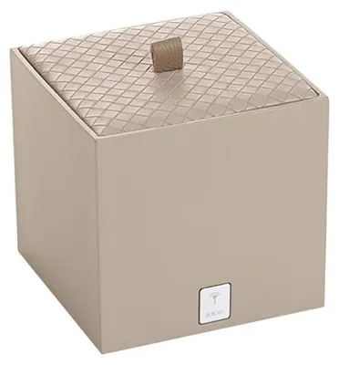 Aufbewahrungsbox M mit Deckel, Polyresin, Lederoptik, grau, 11x11x11 cm