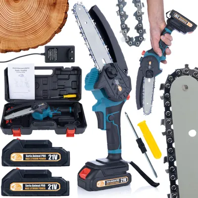 Produktbild von Akku-Kettensäge Rosfix Green Pirania GP21V, Serie Animal PRO + 2x Max Lithium Power Akku + Koffer und Zubehör Description: