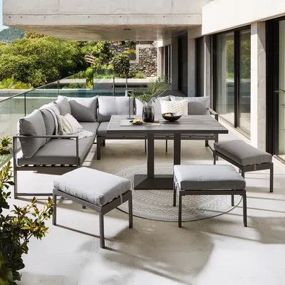 Produktbild von home24 Dining-Loungeset - 6-teilig - Eisen / Polyester