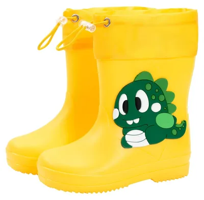 Image de Bottes en caoutchouc pour enfants, motif dinosaure - Imperméables et antidérapantes