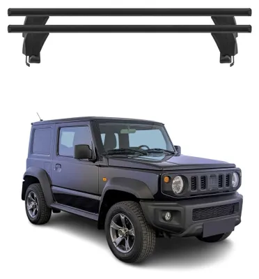 Image de Menabo Barres de toit Transversales pour Suzuki Jimny 2018-2025 Noir ABE 2x, Image générée par une IA