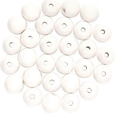 Produktbild von Holzperle weiß Ø 12 mm 28 Stück
