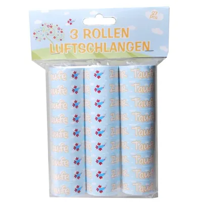 Produktbild von 3er SET Luftschlangen " Zur Taufe ", 3-tlg. Papier