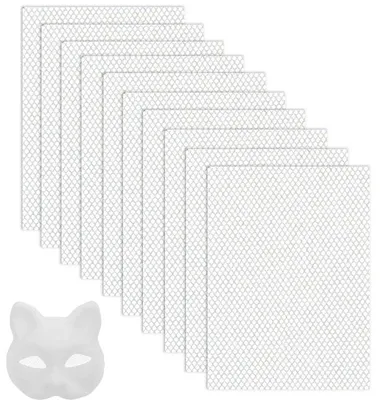 10 weiße PVC-Gitterfolien 21x30 cm für Fursuit-Masken