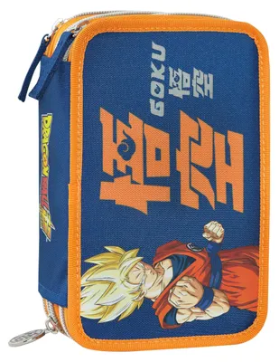 Produktbild von Schulmäppchen mit 3 Fächern, inklusive Schrein und einem radierbaren blauen Stift.