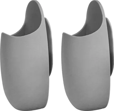 Image de Porte-brosse à dents Lot de 2 à coller en silicone Support mural Porte-brosse à dents Rangement de la brosse à dents , Couleur:Gris