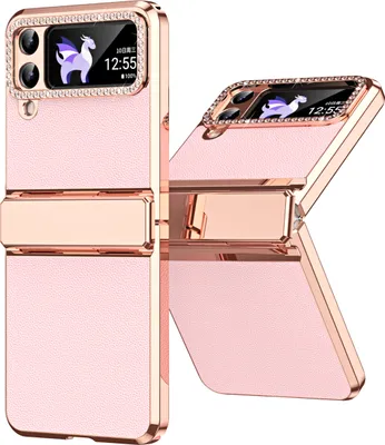Image de Étui pour Samsung Galaxy Z Flip 4 5G Couverture brillante et diamantée avec protection de la charnière Rose