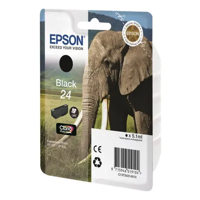 Image de EPSON Tinte Singlepack Noir 24 Claria Photo HD (C13T24214010)
