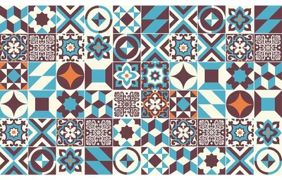 Immagine prodotto di Adesivi autoadesivi effetto piastrelle per cucina e bagno – 60 adesivi effetto piastrelle in cemento (stile Azulejos) – 60 adesivi, 15 x 15 cm