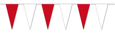 Produktbild von Wimpelkette aus Papier, rot-weiß, 5 m