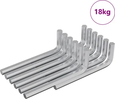 Image de vidaXL Clé Allen 1800 pcs argent 32 x 86 mm acier