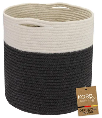 Zdjęcie produktu dla Kosz do przechowywania HMF z ukrytymi uchwytami, okrągły, odpowiedni do Kallax | 31 x 31 cm | biało-szary, Obraz wygenerowany przez AI