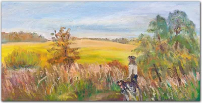Produktbild von Coloray Bild aus Acryl 100 cm x 50 cm - Dekoration Wohnzimmer Wanddekoration Gehärtetes Acryl Küche Acrylblock mit Bild - Das Dorf Feld Himmel Natur