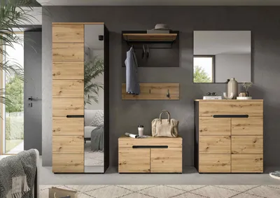 Produktbild von Canu Garderobenmöbel Set Eiche Nachbildung.