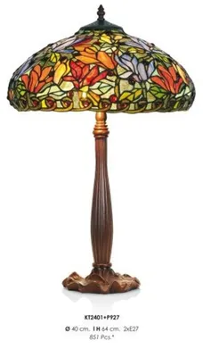 Produktbild von Tiffany Hockerleuchte Höhe 64 cm, Durchmesser 40 cm - Leuchte Lampe