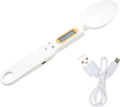 Obrázek produktu pro Digitální lžíce váha, vysoce přesná kuchyňská váha 500 g/0,1 g s LCD displejem, dobíjecí a multifunkční