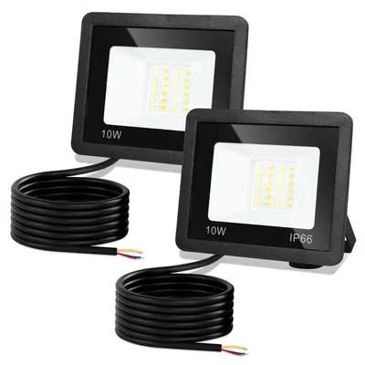 Produktbild von Eikuavons LED Strahler Außen 10W, IP66 LED Fluter mit 3 Farbtemperaturen, 3000K/4000K/6500K, 2er Set