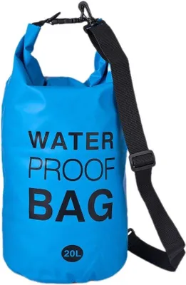 Productafbeelding van Waterdichte tas van 20 liter - met rollsluiting en schouderriem - blauw