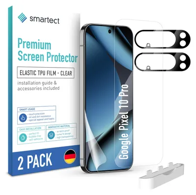 A product package for a screen protector and camera protector for a Google Pixel 10 Pro.