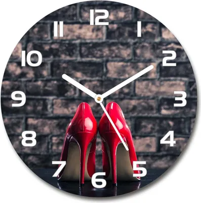 Produktbild von Wanduhr aus Glas 30fi Glasbild Glasuhr Gehärtetes Glas - weisse-zeiger - Red heels