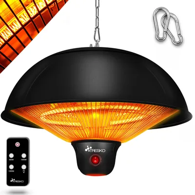 Image de Radiateur de plafond infrarouge pour l'extérieur et l'intérieur - 1500 W - Fibre de carbone - Noir
