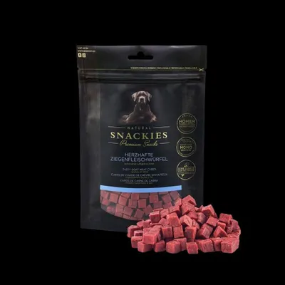 Produktbild von SNACKIES Herzhafte Ziegenfleischwürfel 170 g