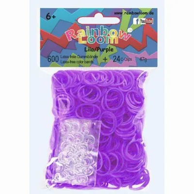 Produktbild von Rainbow Loom Lila Opaque 600 Gummibänder