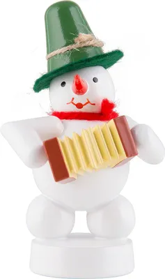 Obrázek produktu pro Vánoční dekorace sněhulák s koncertinou výška 8cm NOVINKA