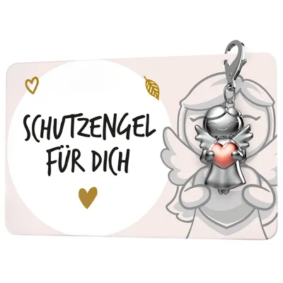 Image de FABACH : porte-clés « Meilleure amie, ange gardien » avec cœur et petite carte – porte-bonheur en forme d'ange avec petite carte – cadeau pour une amie ou une collègue