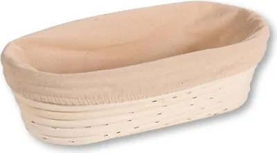 Produktbild von Gärkörbchen, Material: Rattan, Textilfutter (abnehmbar), Maße: 28 x 15 x 8 cm, Farbe: Natur