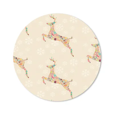 Produktbild von MuchoWow® Mauspad Mousepad Regenbogen - Rentier - Weihnachtsgeschenk - Schnittmuster - Weihnachten 20x20 cm - Mousepads - Maus Mat - Pad - Mausunterlage - Schreibtischmatte