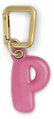 Productafbeelding van UNTAGS - Charm met de letter P - Materiaal met lederlook - Inclusief gouden metaal