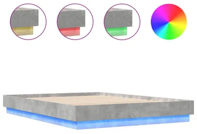 Produktbild von vidaXL Bettgestell mit LED Betongrau 150x200 cm