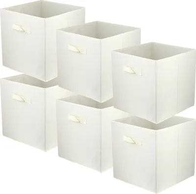 Produktbild von Lavita Storage Box | faltbare Aufbewahrung Boxen 31 x 31 x 31 cm | Schubladen-Organizer Box| Ordnungssysteme für Kleidung | Kleideraufbewahrung & Organisation | Weiss | 6 stück