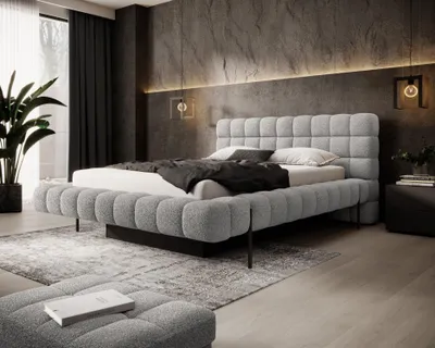 Produktbild von Polsterbett mit Stauraum 160x200 MINARO - hellgrau