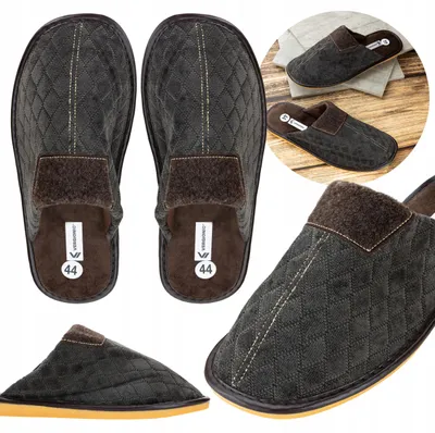Produktbild von Warme Herren Hausschuhe Größe 44 Braun