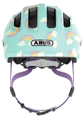 Zdjęcie produktu dla Abus Smiley 3.0 LED Blue Rainbow M Kinder fahrradhelm