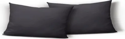 Produktbild von 2er Set Kissenbezug Kissenhülle Kopfkissenhülle 40x80cm anthrazit Uni Microfaser