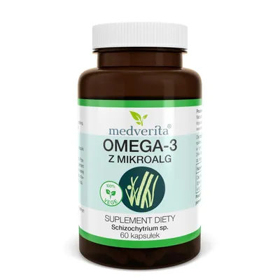 Produktbild von Medverita Omega-3 aus Mikroalgen 500 mg – 200 mg DHA pro Kapsel, vegan, Schizochytrium sp., 60 Kapseln