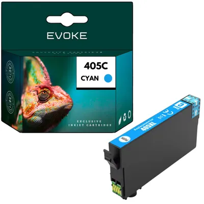 Produktbild von Evoke kompatible Tinte für Epson 405XL 405 XL C13T05H24010 Cyan 18 ml 1340 Seiten WorkForce WF-3820DWF 3825DWF 4820DWF 4825DWF 4830DTWF 7310DTW 7830DTWF 7840DTWF