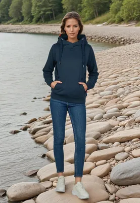 Produktbild von salzhaut Damen Hoodie SÜNN L Kuscheliger Kapuzenpullover für Frauen aus weichem Baumwoll-Mix – Maritimer Pullover mit dicken Kordeln – Designed in Hamburg