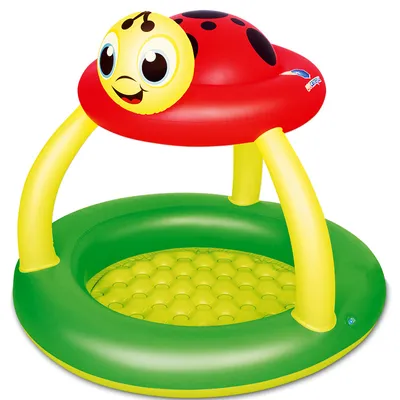 Produktbild von Planschbecken Lady Bug mit Sonnenschutzdach und aufblasbarem Boden
