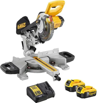 Image de Scie à onglets radiale 18V XR Ø184 mm (2x5,0 Ah) - DEWALT DCS365P2