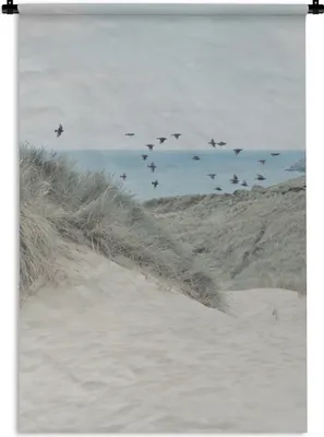 Produktbild von MuchoWow® Wandteppich Wandbehang Strand - Vogel - Meer 60x90 cm Tapisserie Dekoration Wandtuch - Foto-Teppich - Abwaschbar